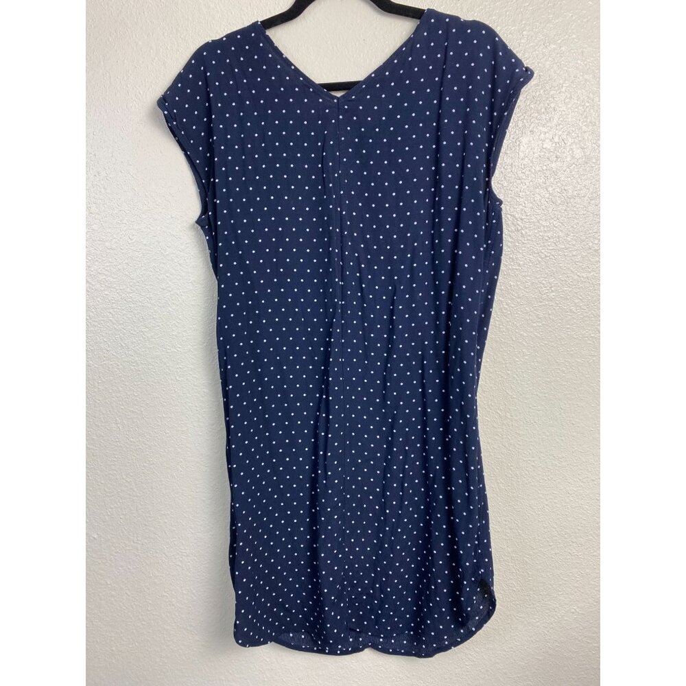 Madewell Duster Midi Dress Polka Dot V-neck Loose Fit Navy Blue Women size Small
